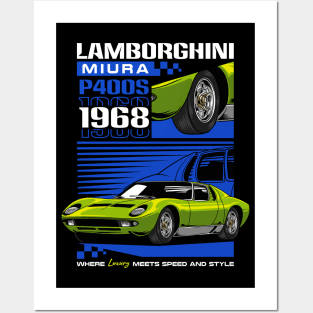 Iconic Miura Car Posters and Art